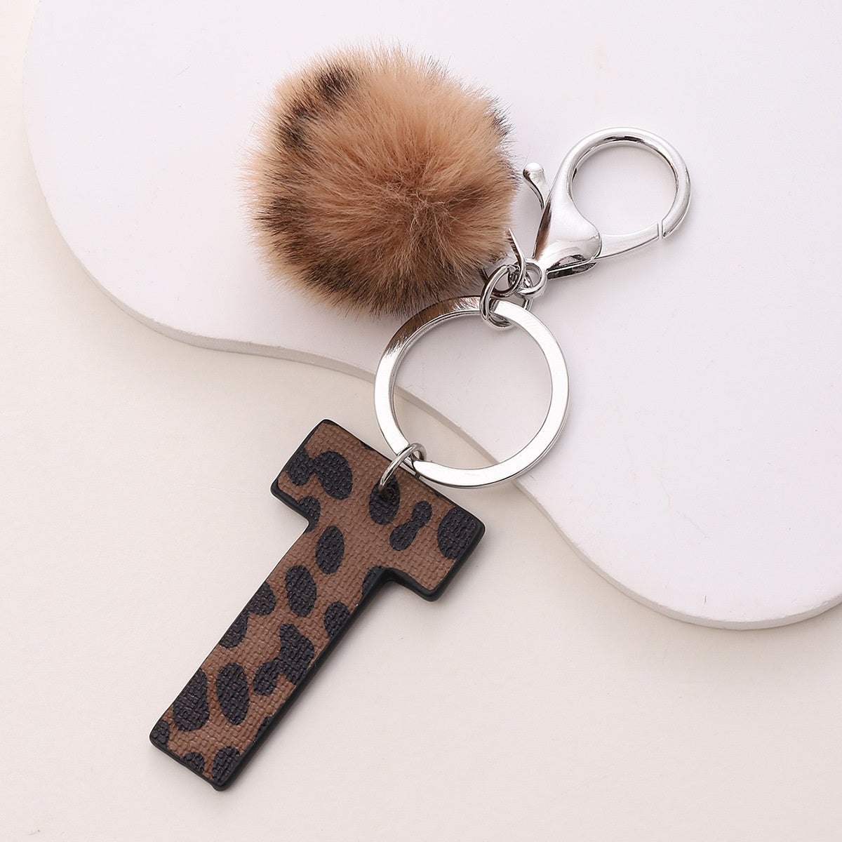 Evi Leopard Initial Handbag Charm