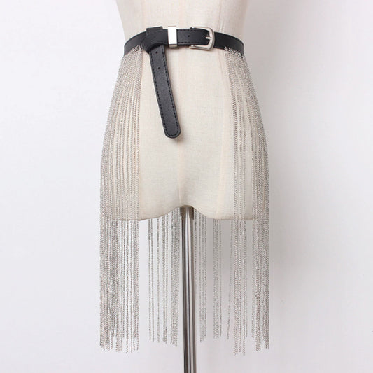Ceinture à franges et strass