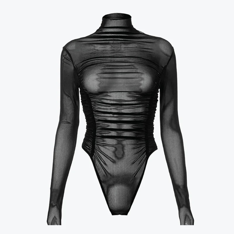 Ria Mesh Ruched Bodysuit