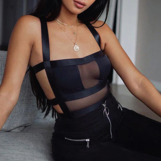 Anika Strappy Mesh Bodysuit