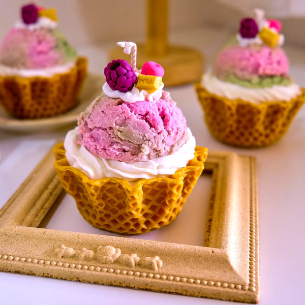 Ice Cream Tart Decorative Candle