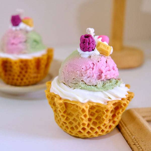 Ice Cream Tart Decorative Candle